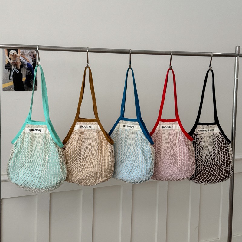 Crochet Market Bag - حقيبة كتف صيفية خفيفة الوزن ومجوفة