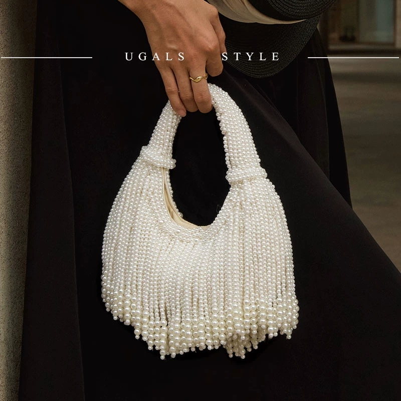 Clutch Bag Evening - حقيبة يد فاخرة بتصميم مقبض لؤلؤي