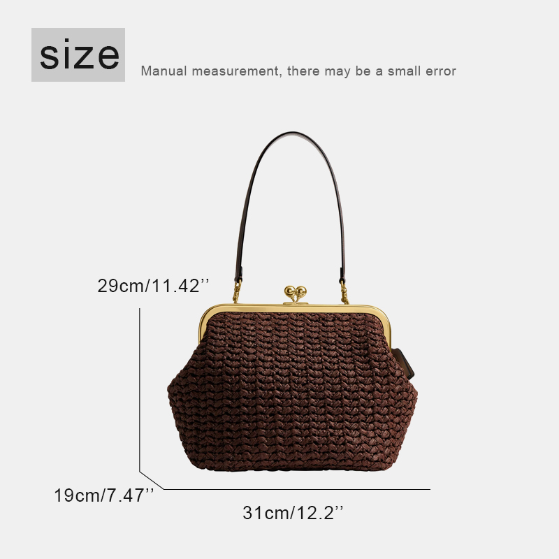 حقائب شاطئ من القش بإطار قفل ي - مراجعة Women Bags On Sale وسعره