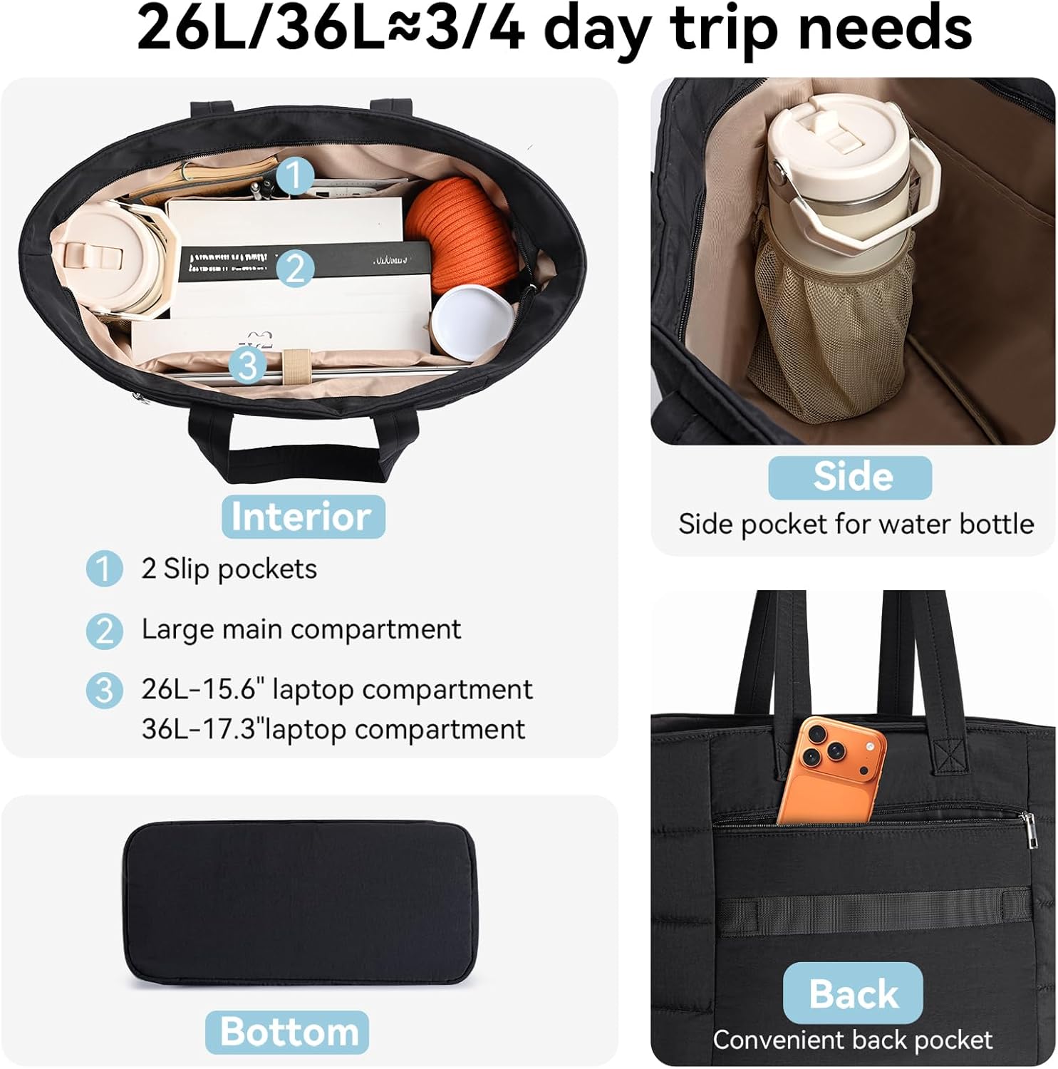 حقيبة يد نسائية منفوخة، حقيبة  - مراجعة Women'S Work Bags Tote وسعره