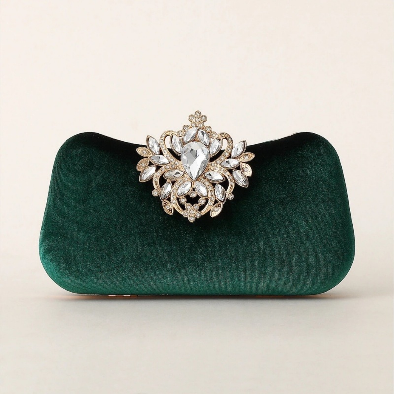 حقيبة يد مخملية خضراء داكنة فا - مراجعة Clutch Bag Evening وسعره