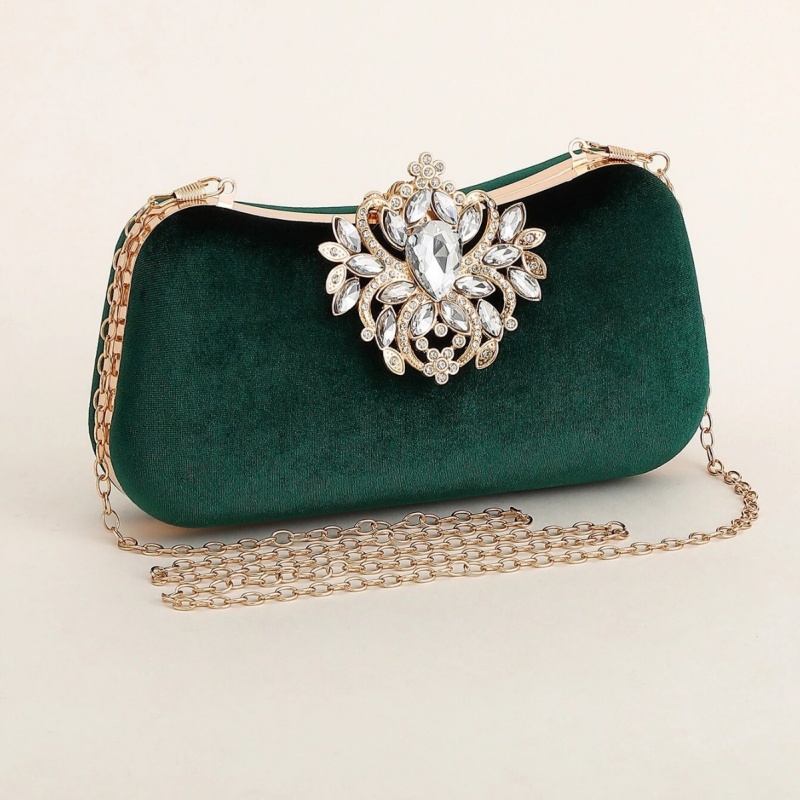 حقيبة يد مخملية خضراء داكنة فا - مراجعة Clutch Bag Evening وسعره