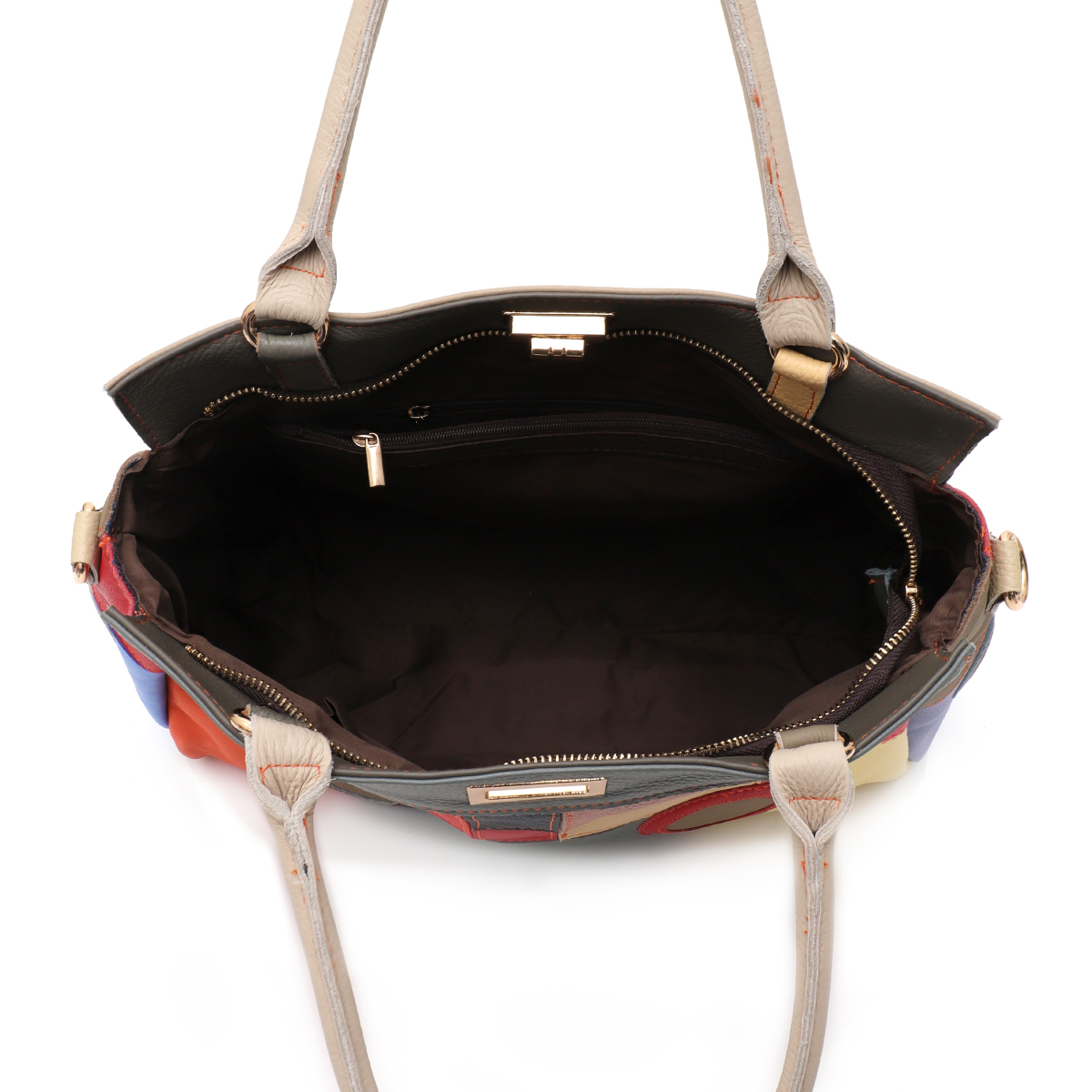 SC شيك ملون جلد حقيقي الهندسة  - مراجعة Women'S Work Bags Tote وسعره