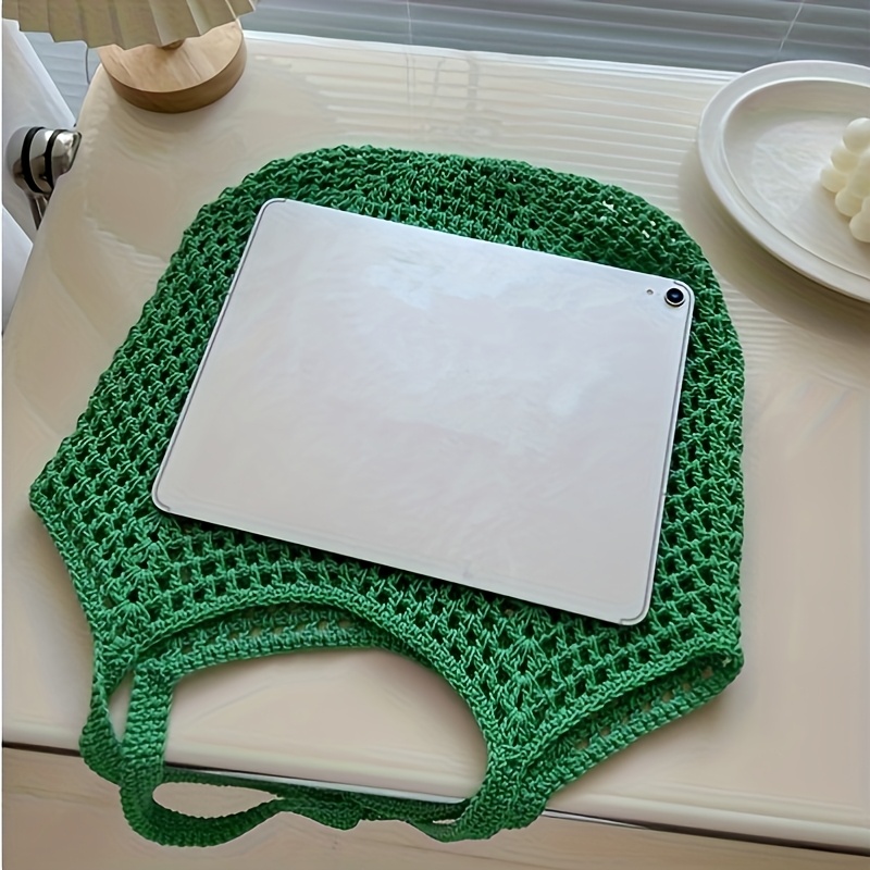 حقيبة يد كروشيه شبكية مجوفة، ح - مراجعة Crochet Market Bag وسعره