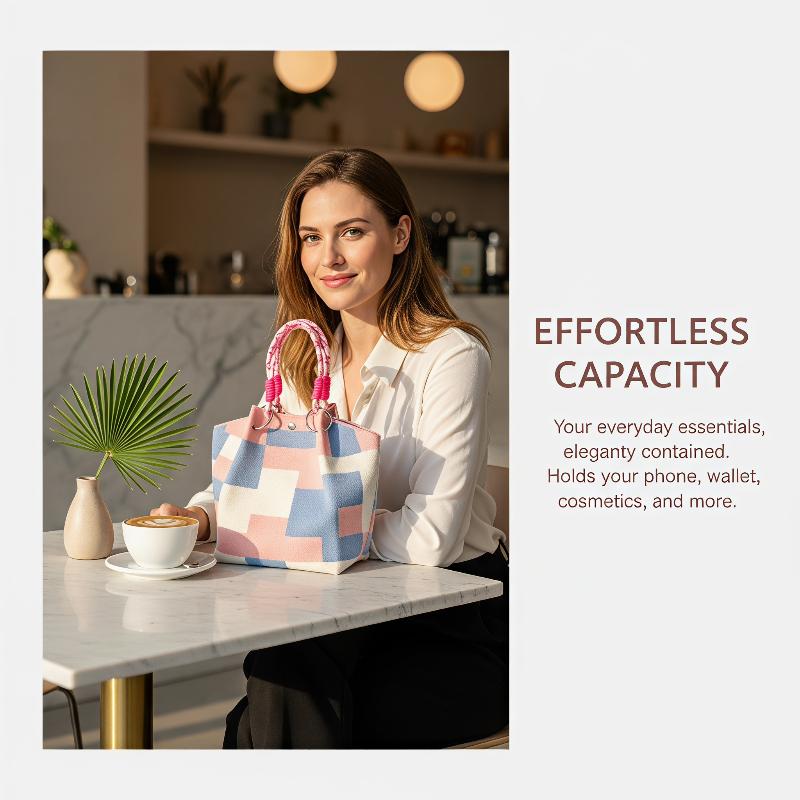 حقيبة يد نسائية محبوكة بتصميم  - مراجعة Women'S Work Bags Tote وسعره