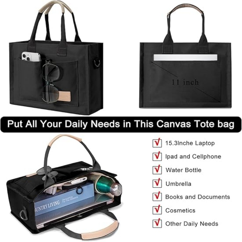 حقيبة حمل كبيرة من القماش للنس - مراجعة Women'S Work Bags Tote وسعره