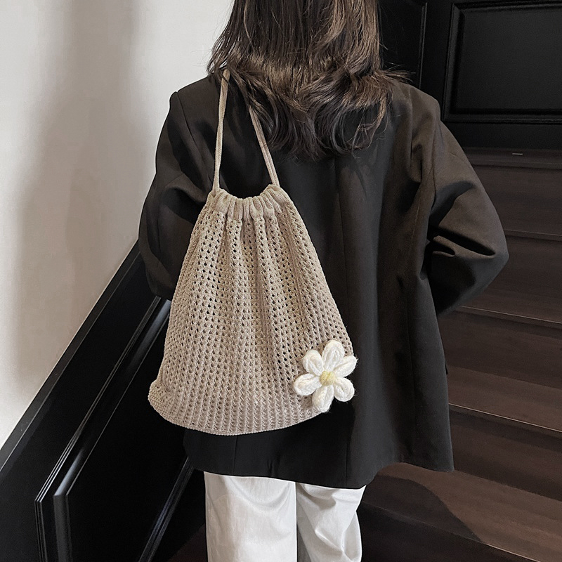 بلون الحياكة حقيبة كتف سعة كبي - مراجعة Crochet Market Bag وسعره