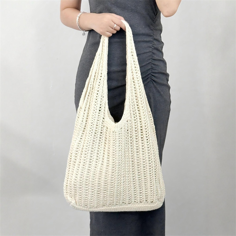 الصلبة اللون سعة كبيرة الحياكة - مراجعة Crochet Market Bag وسعره