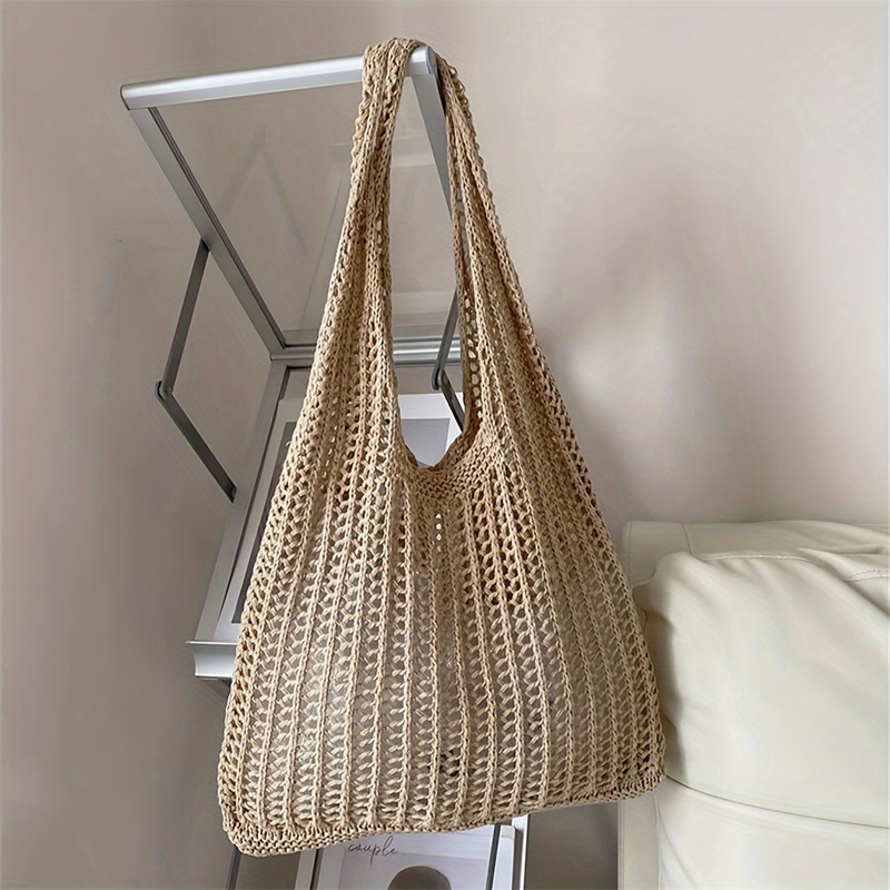 الصلبة اللون سعة كبيرة الحياكة - مراجعة Crochet Market Bag وسعره