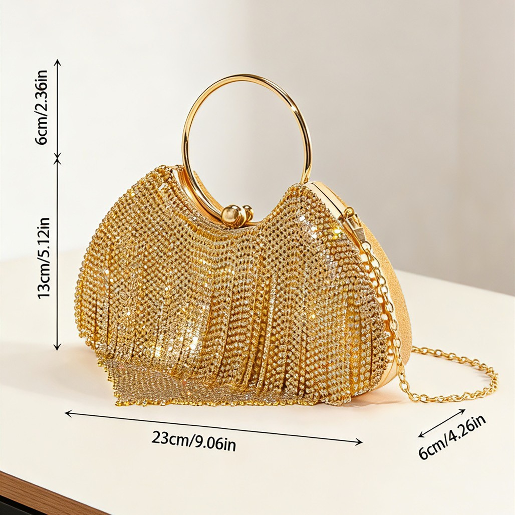 حقيبة يد نسائية فاخرة لامعة لل - مراجعة Clutch Bag Evening وسعره