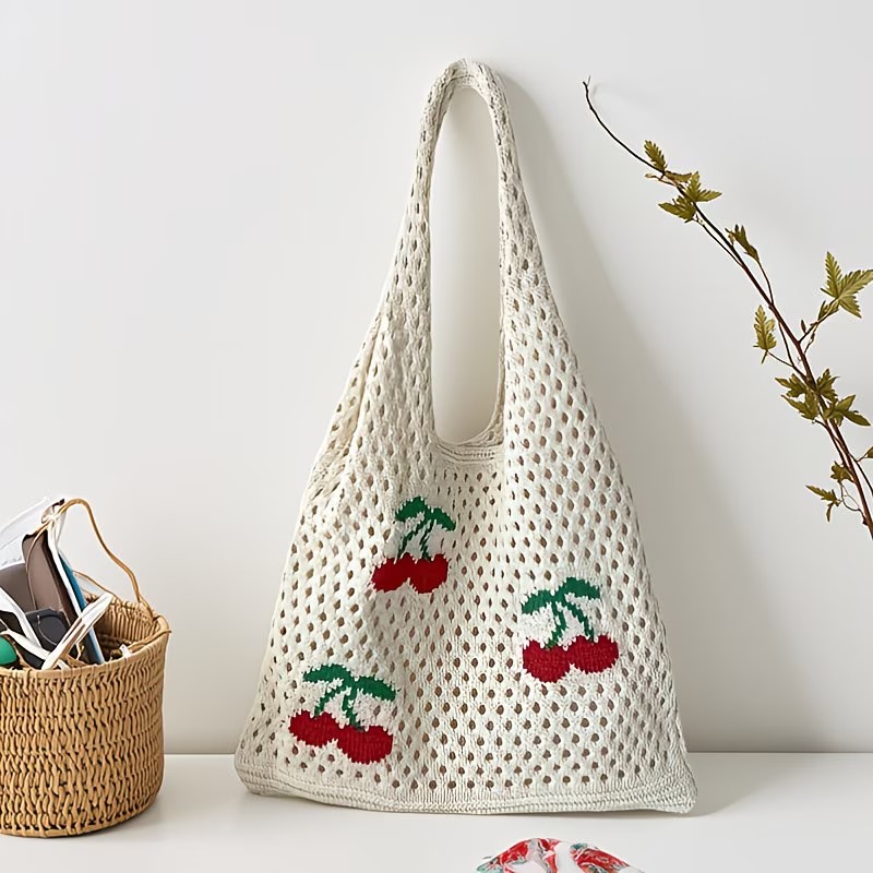 حقيبة يد نسائية أنيقة بنمط الس - مراجعة Crochet Market Bag وسعره