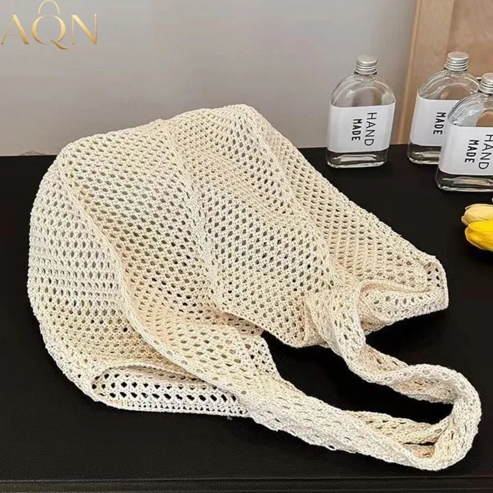 حقيبة كتف نسائية عصرية منسوجة  - مراجعة Crochet Market Bag وسعره