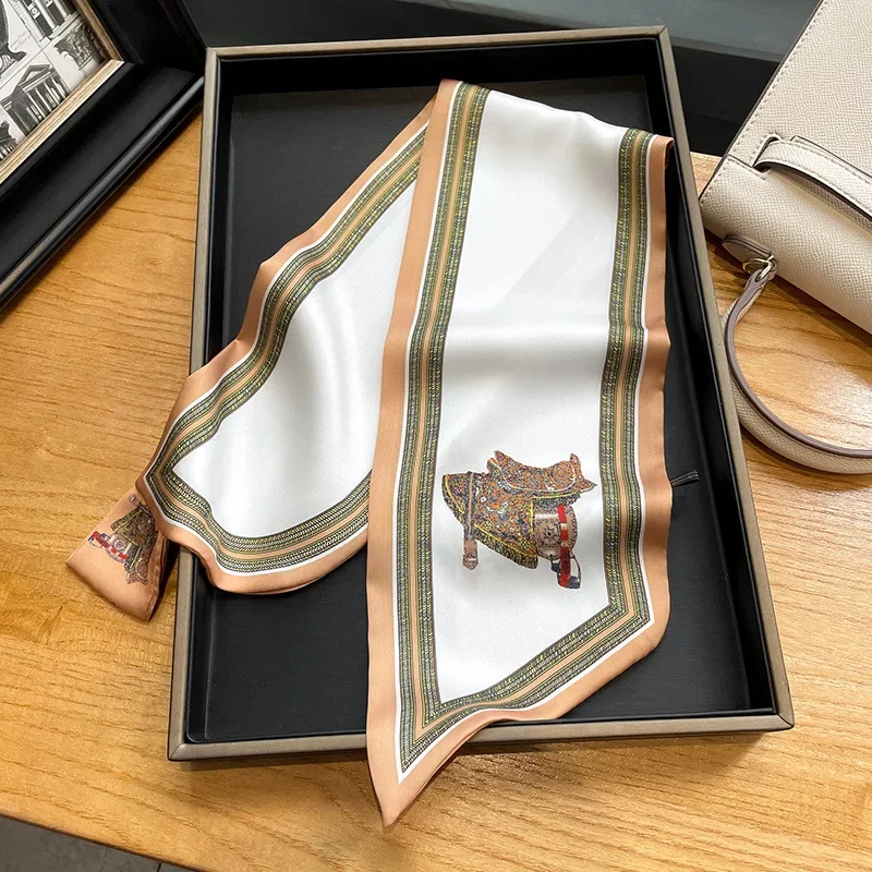 وشاح حريري نحيف مطبوع عتيق للن - مراجعة Women Bags Office وسعره