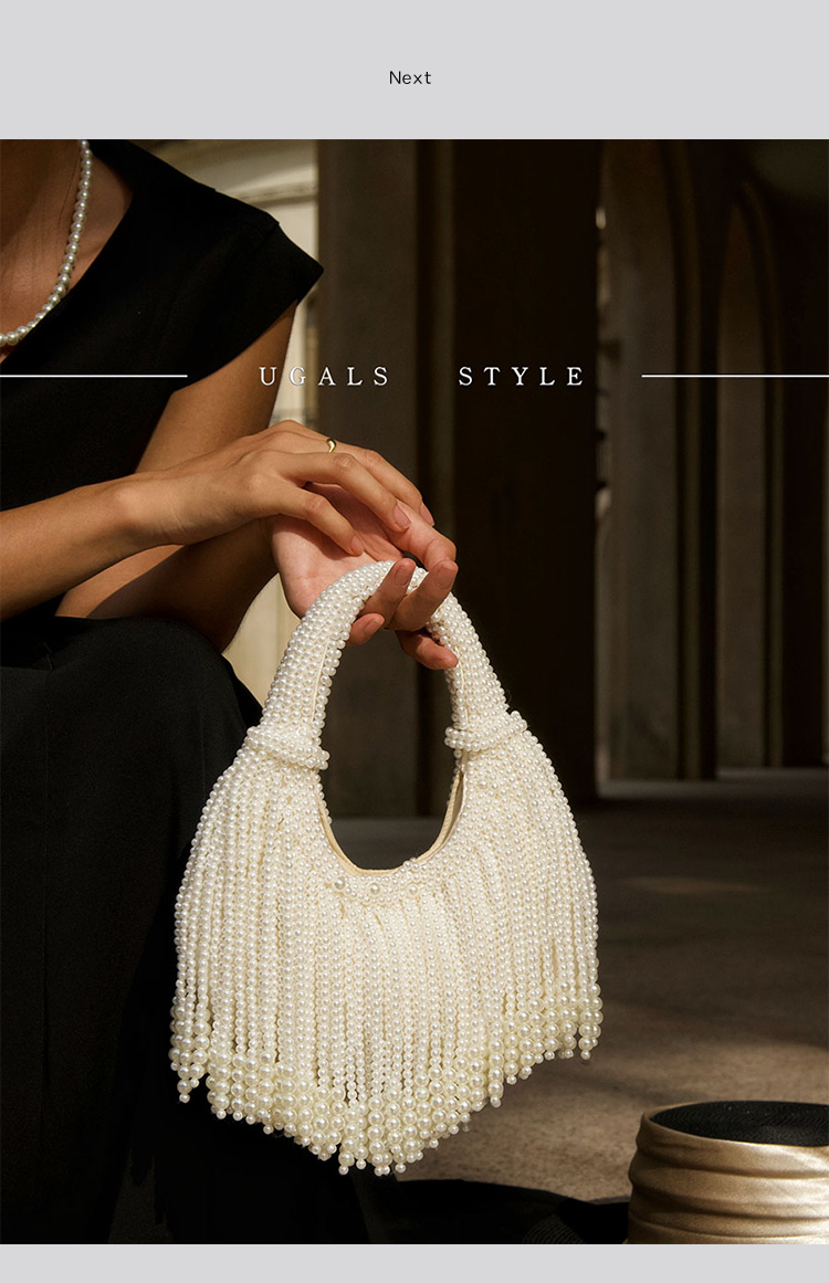 حقيبة يد فاخرة بتصميم مقبض لؤل - مراجعة Clutch Bag Evening وسعره