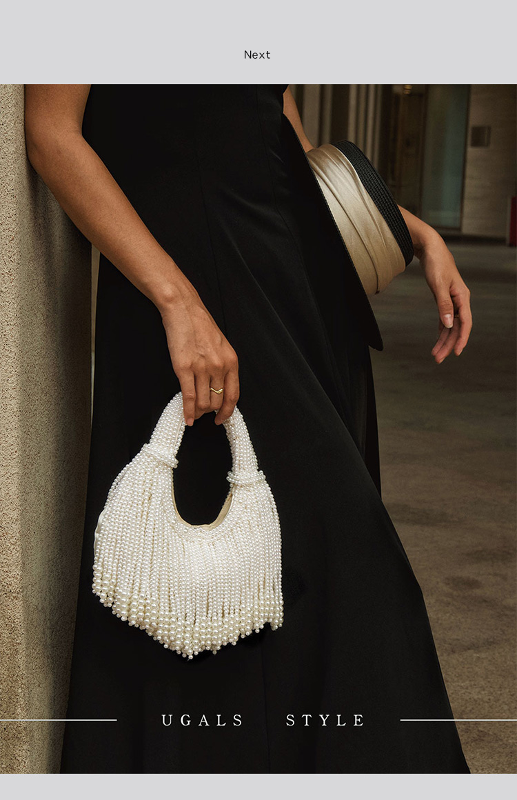 حقيبة يد فاخرة بتصميم مقبض لؤل - مراجعة Clutch Bag Evening وسعره