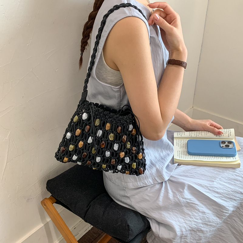 حقيبة كتف نسائية بتصميم خرز مج - مراجعة Crochet Market Bag وسعره